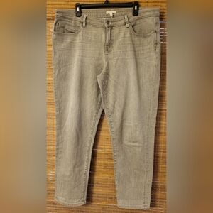 Eileen Fisher Relaxed Fit Gray Wash Organic Cotton Jeans Women's Size 16